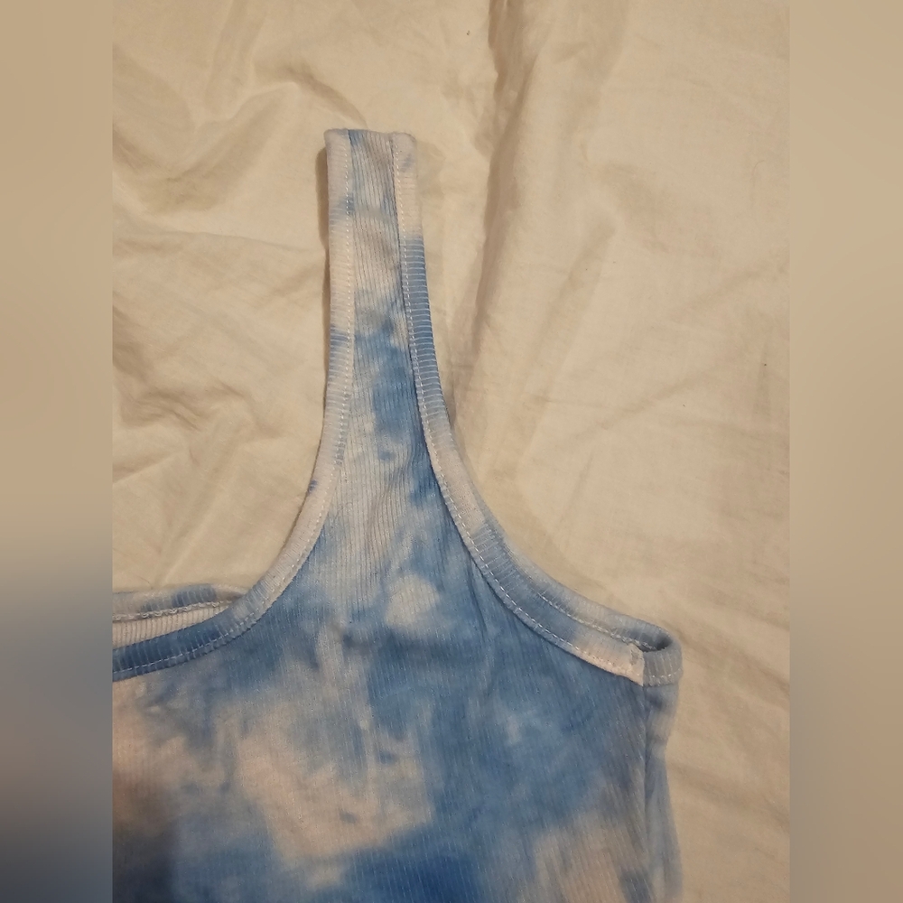 White & Blue Tank Crop Top XS Shein - Picture 4 of 6